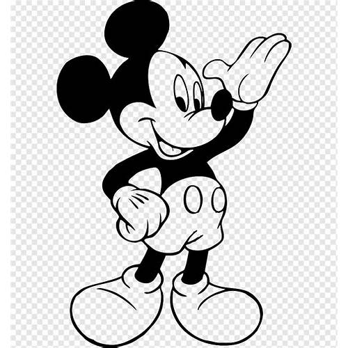 gambar mickey mouse hitam putih